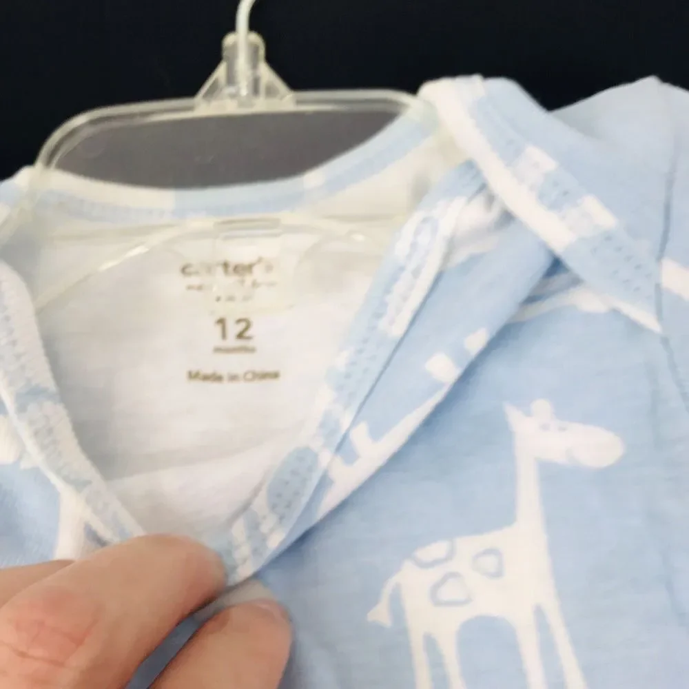 NWOT Carters Baby Boy One Piece‎ Clothes Size 12M Zoo Animals
